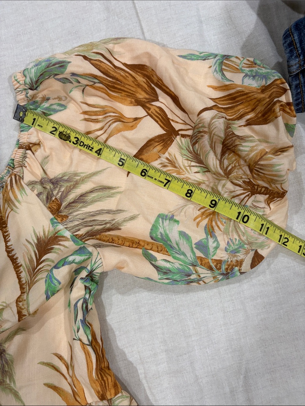 White Closet Cream Tropical Tie-Front Mini Dress - Picture 10 of 13